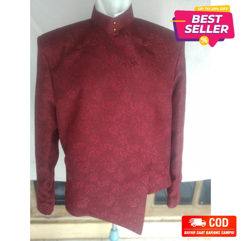 Lurik beskap MC host pembawa acara ( pengantin bapak jawa sunda solo akad putih besan basofi
bludru 