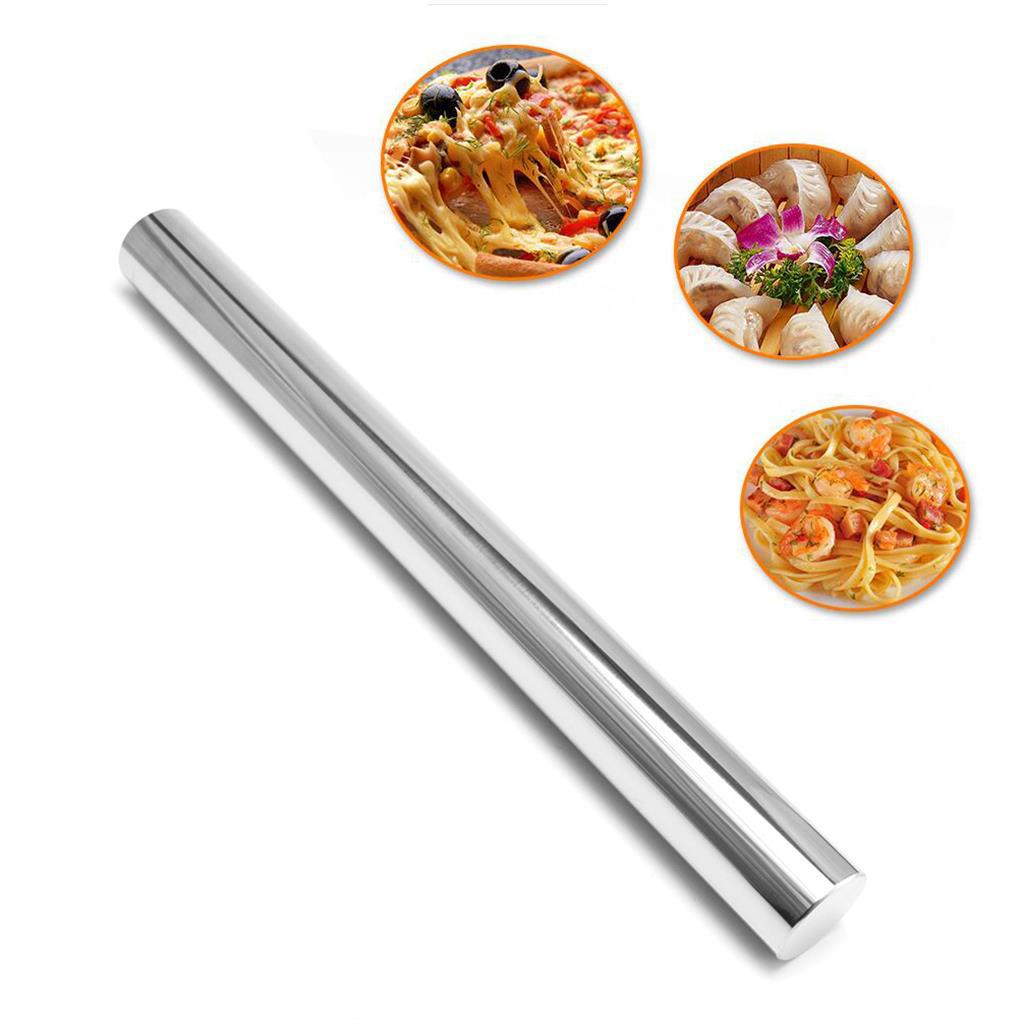 Stainless Steel Rolling Pin Anti Lengket Penggiling Adonan Professional Baking Tool