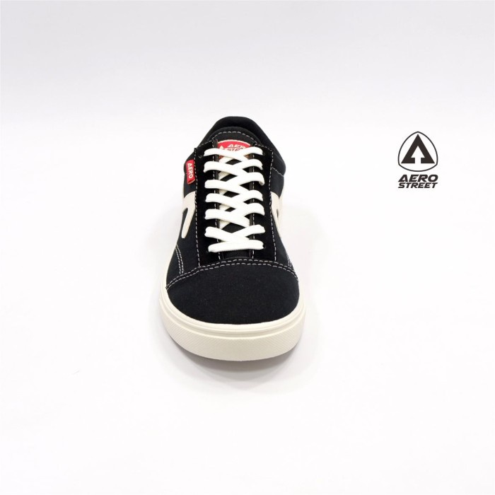 (COD) Aerostreet 36-45 Massive Low Hitam - Sepatu Sneakers Casual 21AA30 - 38