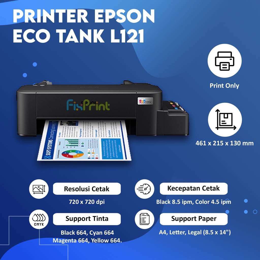 PRINTER EPSON L120 Hitam Print Warna Infus Modif Ink Tank Pabrik RESMI Print Foto Photo Pengganti Epson L120