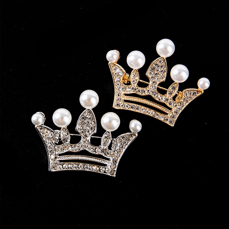 Beyen Fashion Mahkota Bros Berlian Imitasi Pin Gaun Dekorasi Gesper Pin Perhiasan Aksesori ID