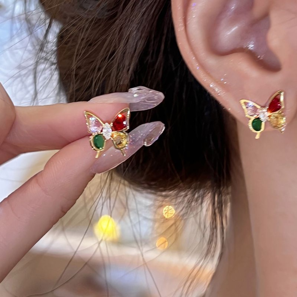 Deartiara 2023anting Zirkon Kupu-Kupu Warna-Warni Baru Untuk Desain Minoritas Perempuan, Kecil Dan Serbaguna, Anting Indah