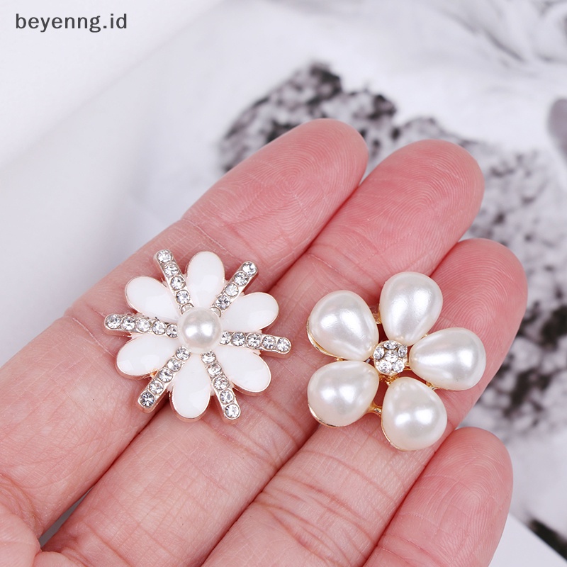 Beyen 10pcs Hiasan Mutiara Berlian Imitasi Kancing Flatback Hias Untuk Kerajinan Tangan ID