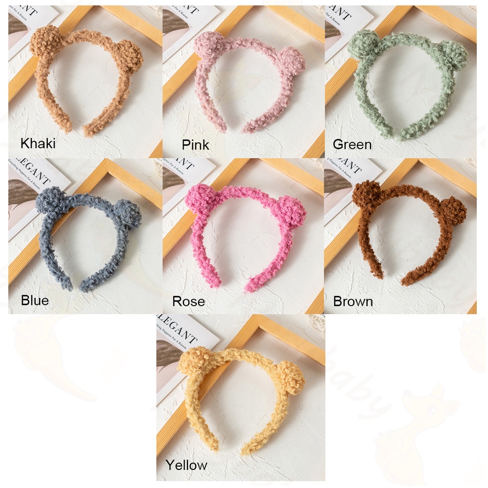 Ivorybaby Bando kuping beruang bulu Bandana anak perempuan anak import Headband anak