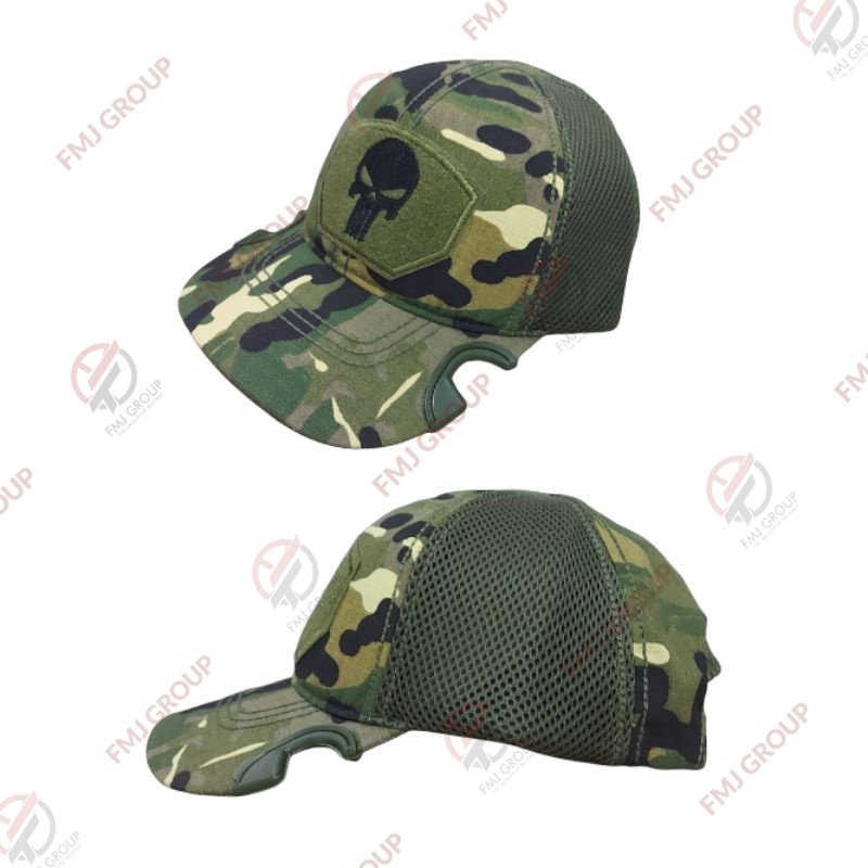 Topi Coak Tactical Punisher Premium / Topi Tactical Punisher Baseball Cap / Topi Baseball Coak Punisher - Loreng Multicam