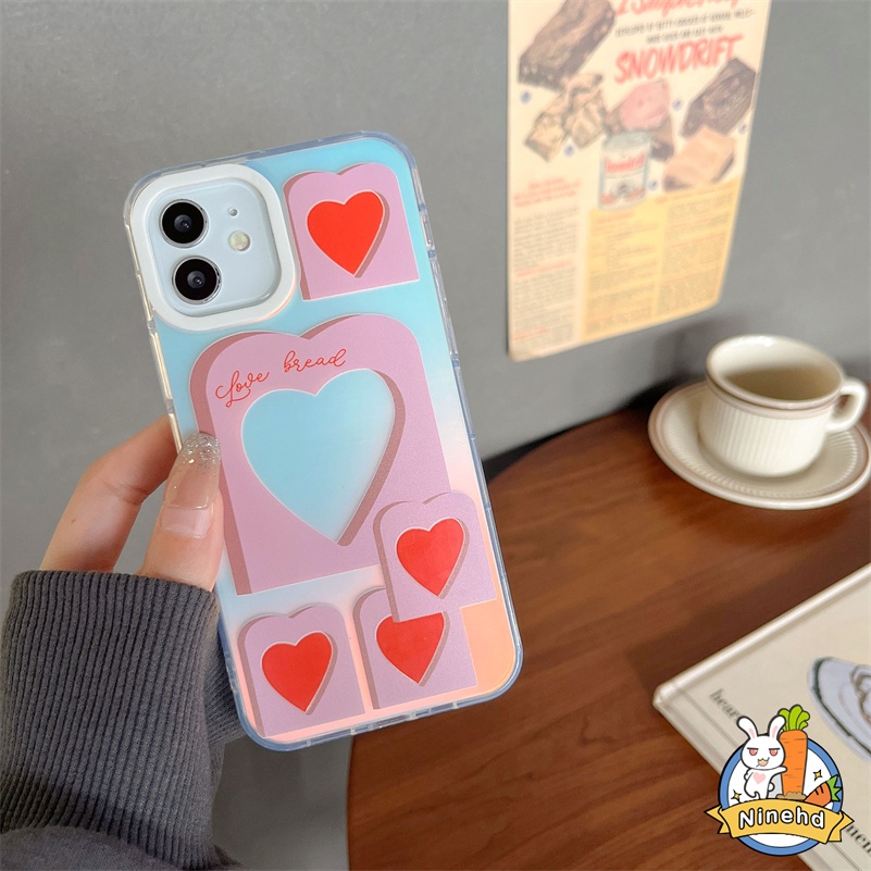 Mewah Laser Fashion Cinta Bingkai Bening iPhone Case Kompatibel Untuk Iphone14 13 12 11 Pro Max X Xr Xs Max8 7 Plus SE 2020 Akrilik Silikon Lembut Shockproof Bumper Protection Cover