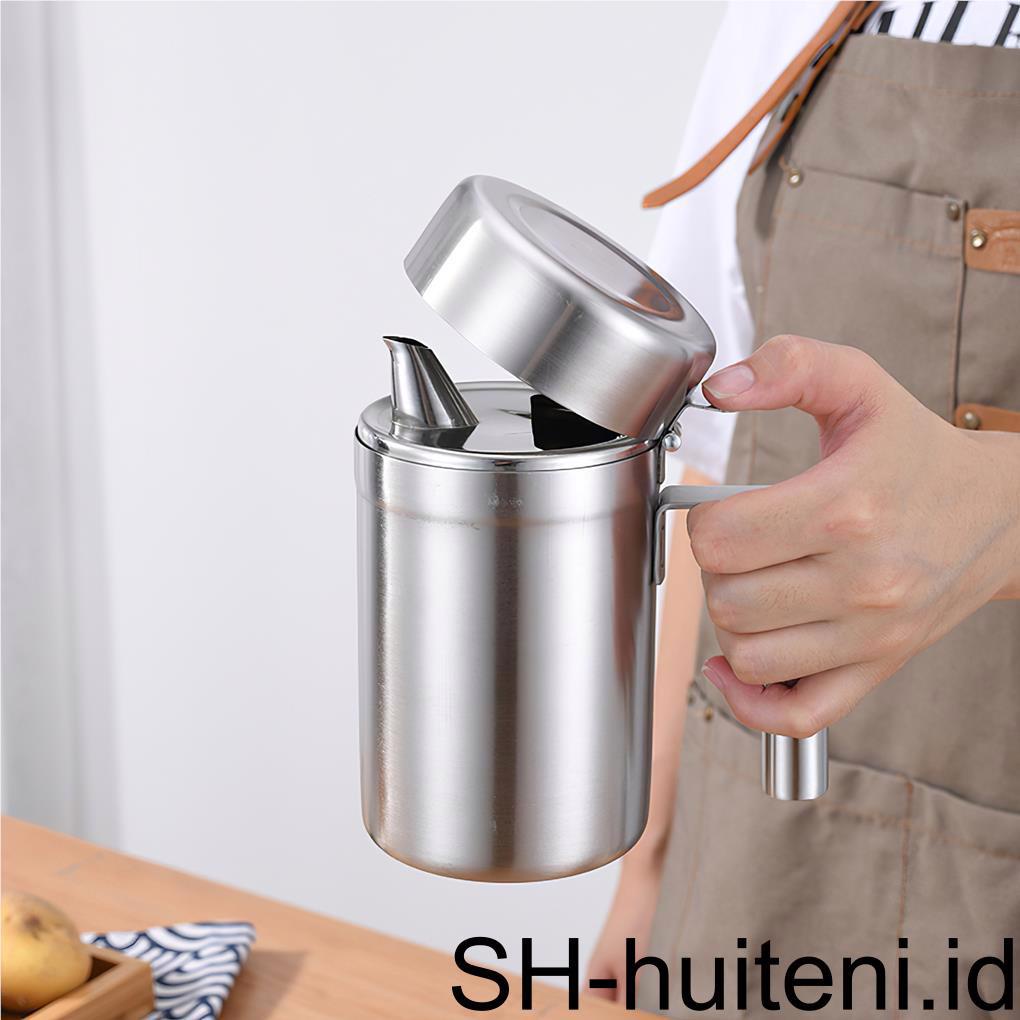 Stainless Steel Oil Can Minyak Wijen Oil Leak Proof Wadah Oil Pot Minyak Dengan Tutup Dapat Botol Kaleng Drum Tempat Penyimpanan Dispenser Dispenser Minyak Botol Minyak Rumah Tangga