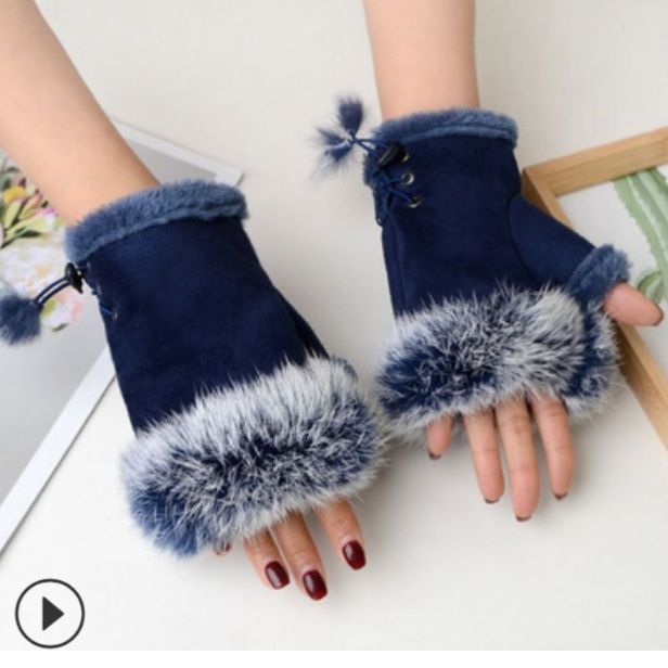 READY INDONESIA WINTER TRIM GLOVES HAND WARMER SUEDE &amp; FUR / Sarung Tangan Hangat Musim Dingin Bulu