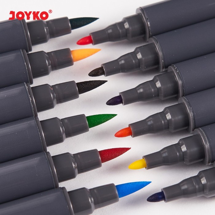 

Joyko Color Brush Pen CLP-43 Isi 12 Color Aquarelle Brush Dual Tip