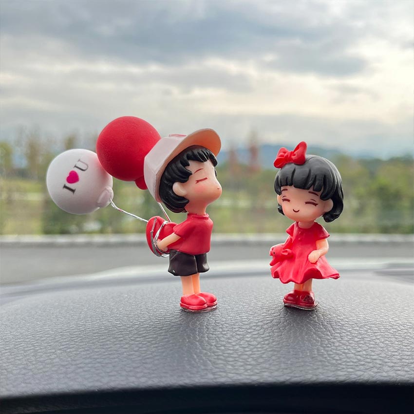 Miniatur Boneka Anak Laki-Laki / Perempuan model boneka couple imut lucu Untuk Dekorasi Interior Mobil