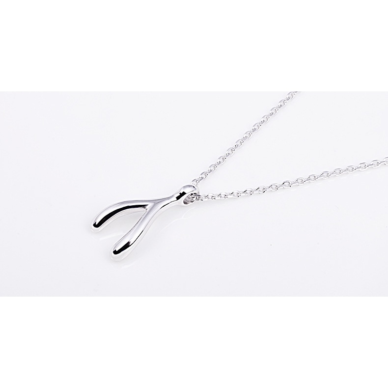 Goldkingdom Aksesoris Perhiasan Fashion Ready Stock Penerus Kalung Kerah Pendek Rantai Berharap Tulang Liontin Garpu Tulang