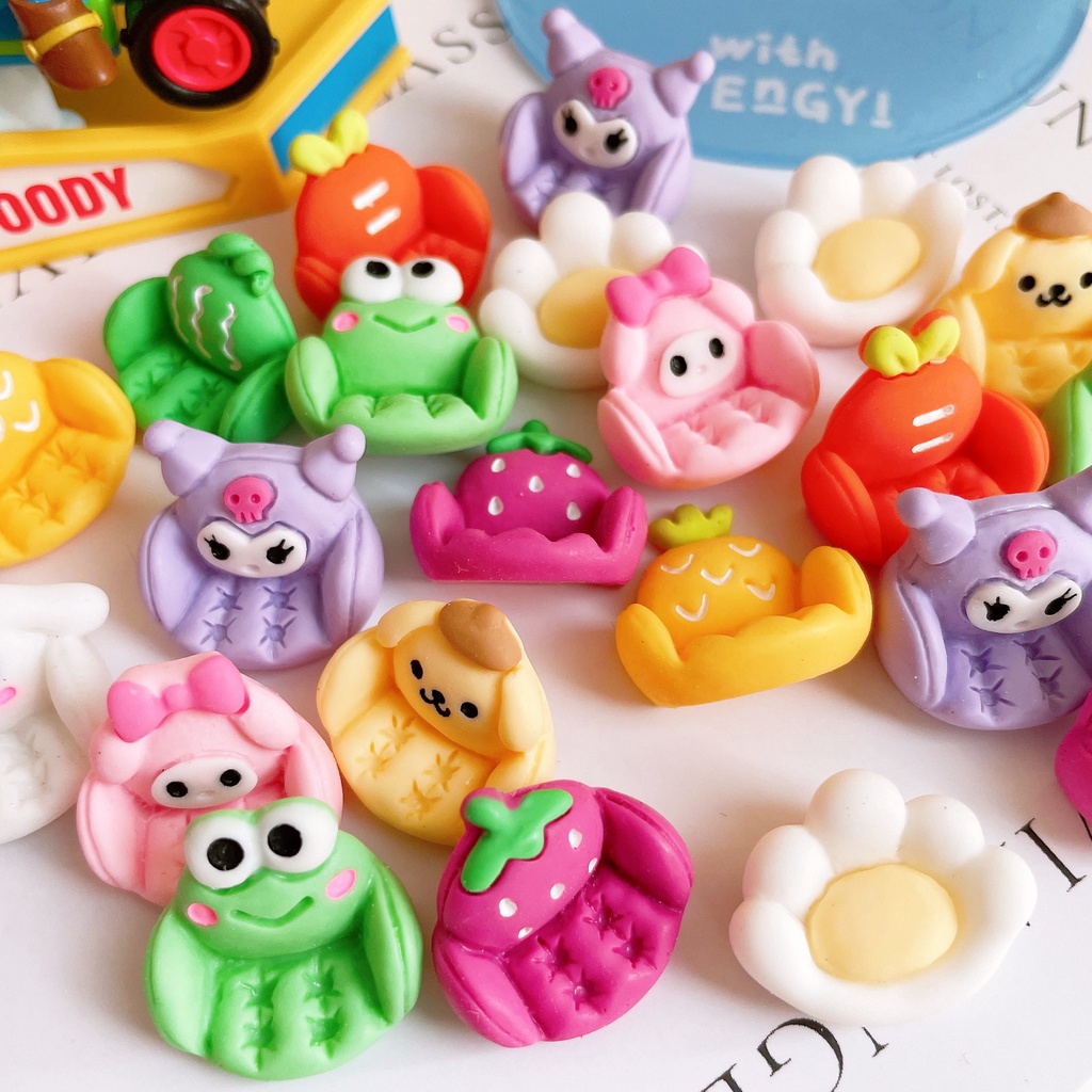 Aksesori Dekorasi Stiker Rambut Resin Swakarya Buah Tiga Dimensi Sofa Kecil Kuromi My Melody Hello Kitty Klip Rambut Aksesori Tali