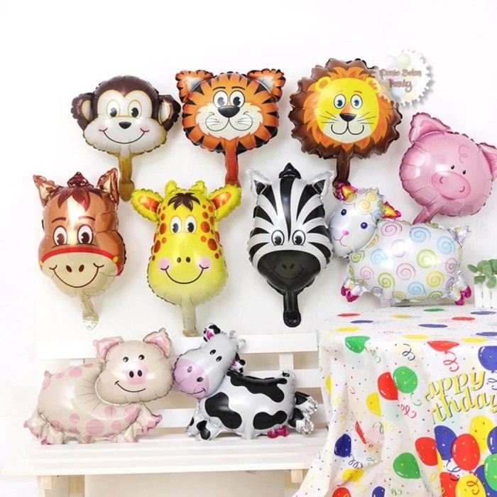 Balon Foil Animal Head Donkey / Balon Kepala Hewan Keledai Mini