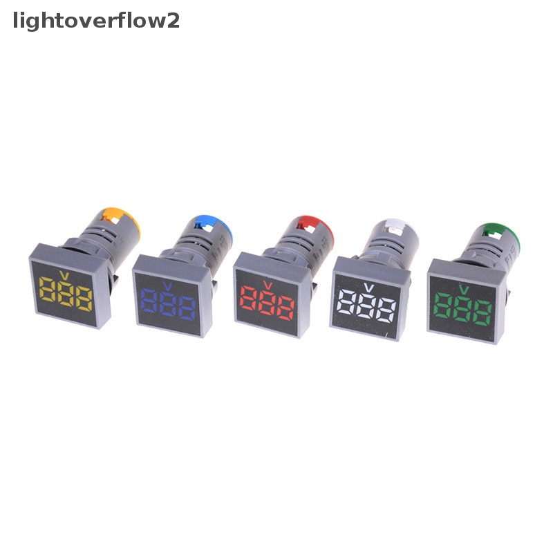 [lightoverflow2] 22mm AC12-500V Voltmeter Panel Persegi LED Digital Voltage Meter Lampu Indikator [ID]