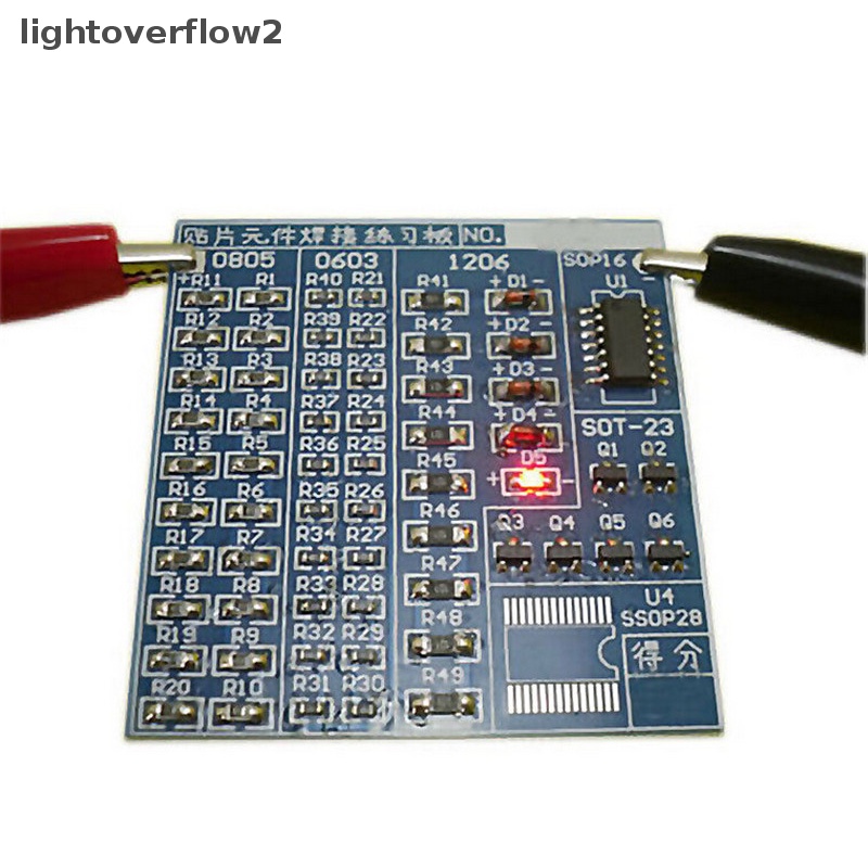 [lightoverflow2] Smt Latihan Las Komponen SMD Papan PCB Solder Solder DIY Suite Kit [ID]