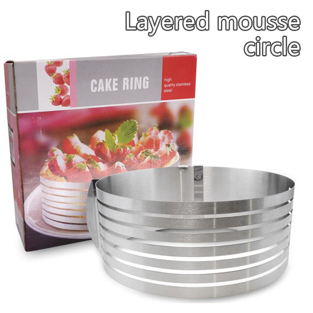 Layered Slicer Cake Ring Adjustable Alat Pemotong Kue Lapis Adjustable Layer Cake Slicer Cetakan Mousse Untuk Wanita Pernikahan Natal