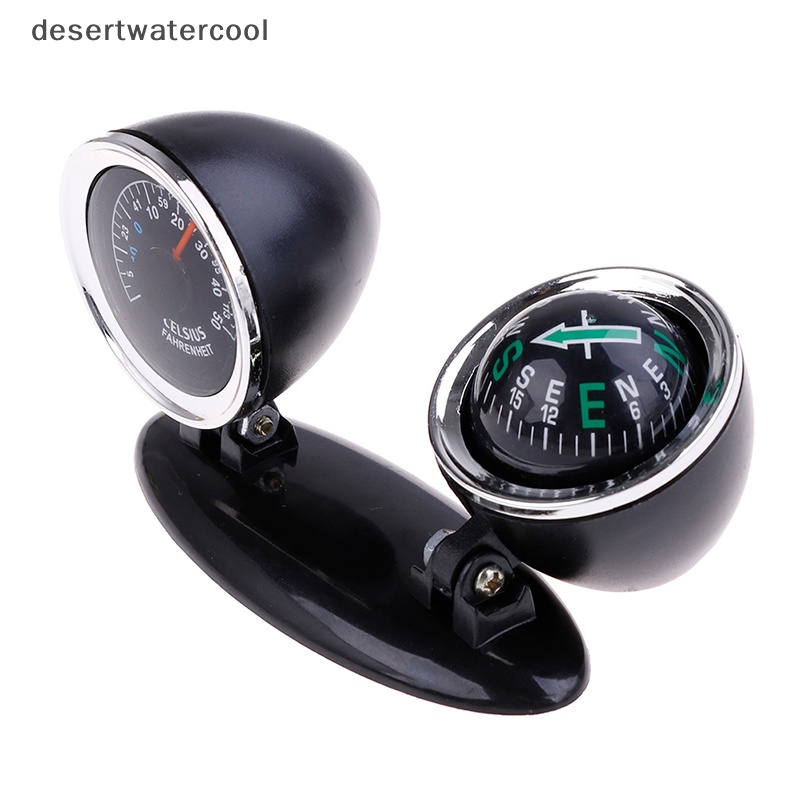 Deid 2in1 Guide Ball Car Compass Thermometer Ornamen Mobil Arah Dashboard Bola Martijn