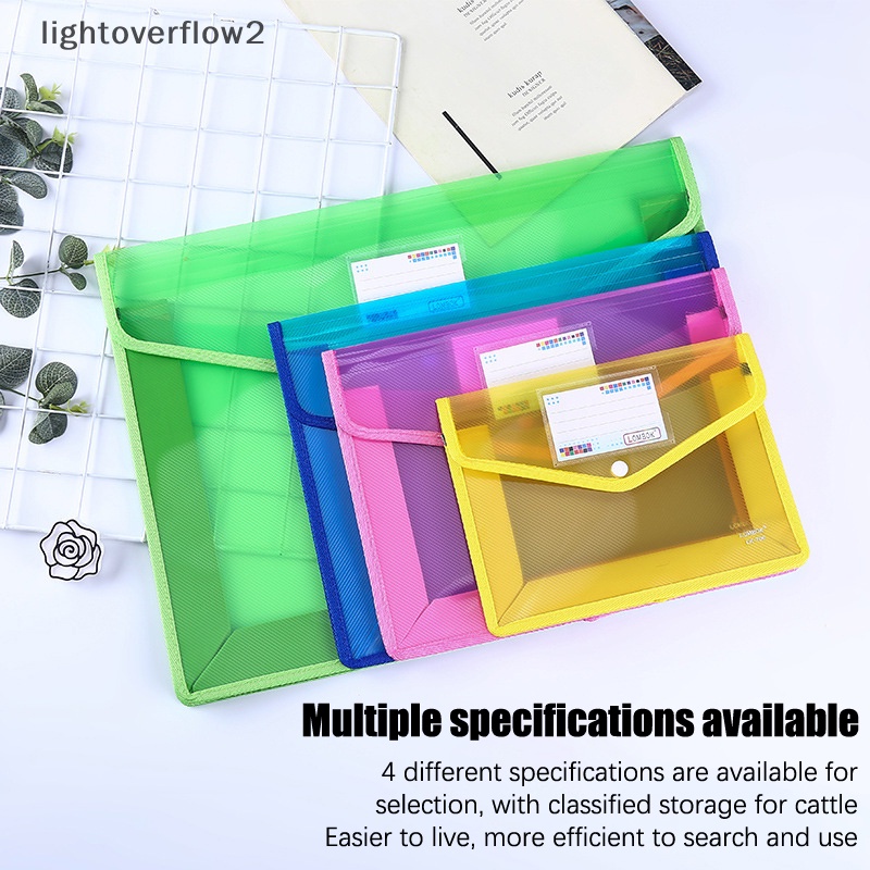 [lightoverflow2] A4 File Folder Stationery Storage Folder Tahan Air File Organizer Folder PP Bag Portfolio Paper Storage Organizers Kantor [ID]