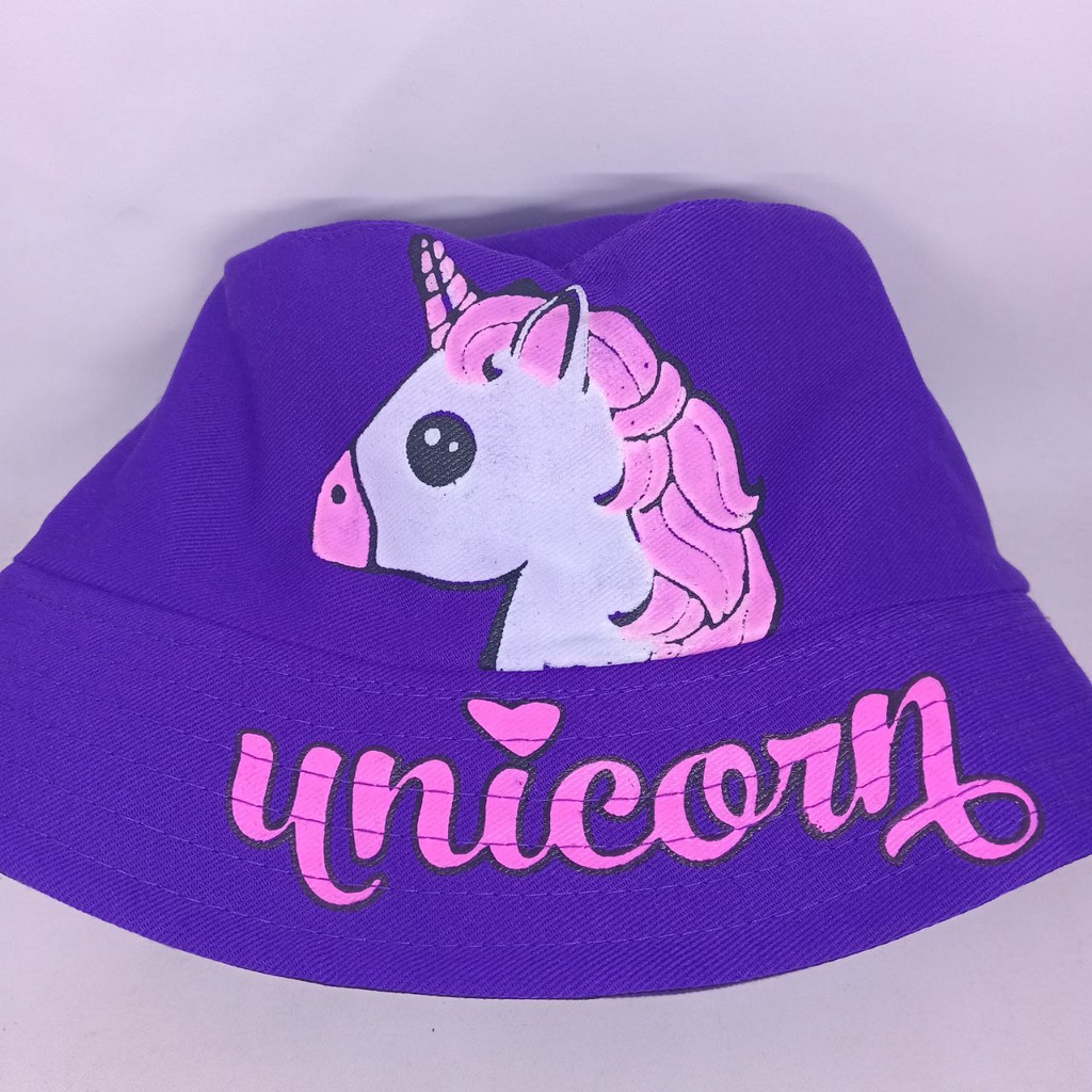 BUCKET ANAK MODEL UNICORN | BUCKET SABLON KUDA PONI | BUCKET ANAK SABLON UNICORN