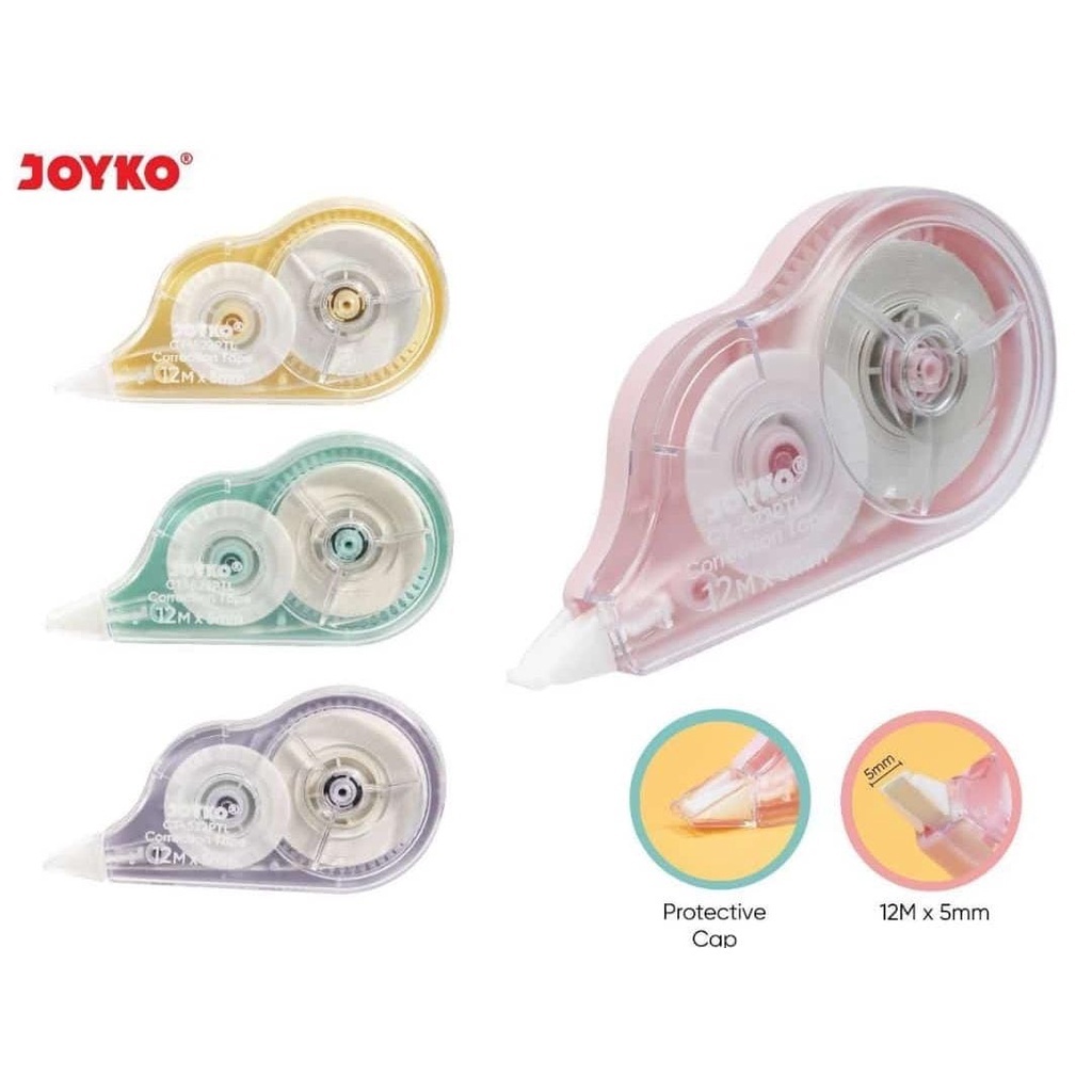 

Correction Tape Joyko CT-522PTL TipEx Kertas Pastel Corection Tape Pita Kertas - Satuan- SHABG