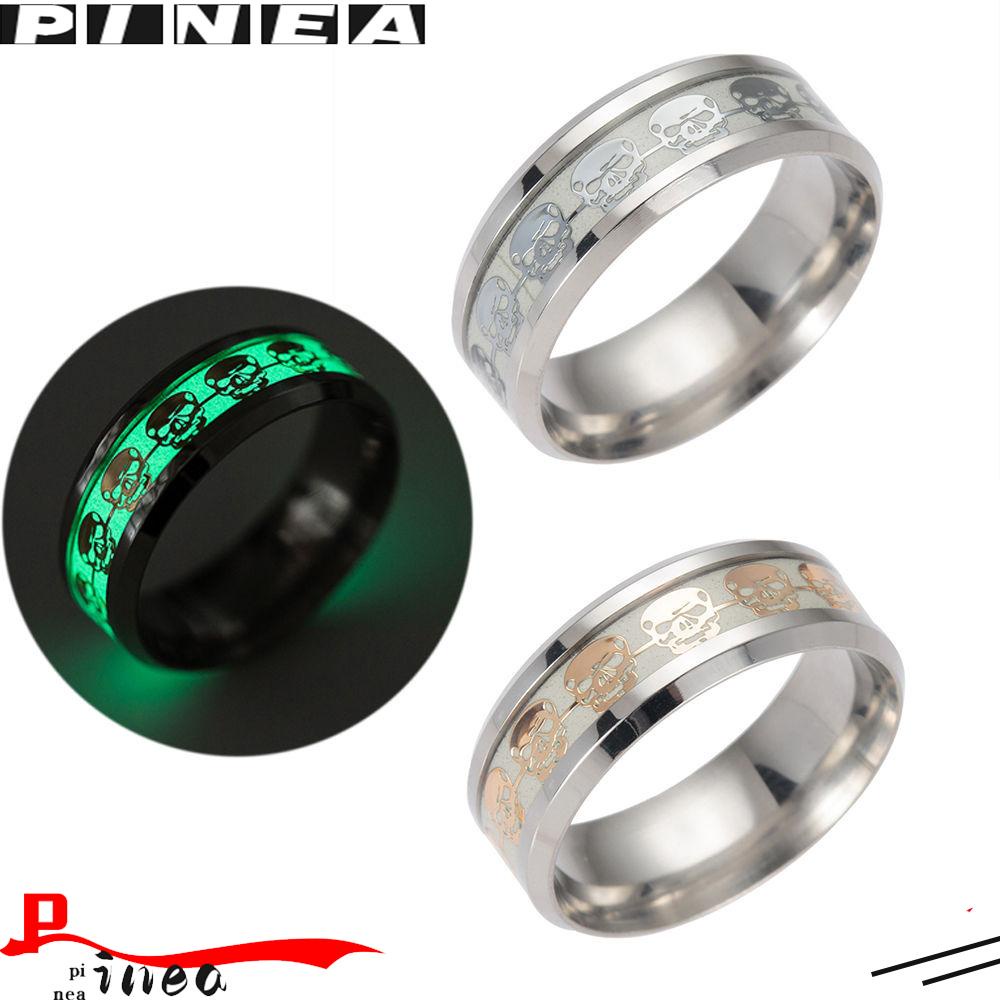 Cincin Pita Bercahaya Nanas Mode Glow In The Dark Halloween Stainless Steel