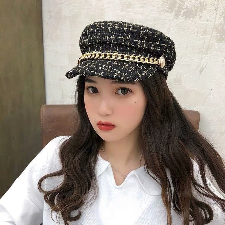 Topi Baret Korea Wanita Dewasa Oktagonal Gaya Retro Selebgram Fashion Kekinian Kualitas Import BRT4