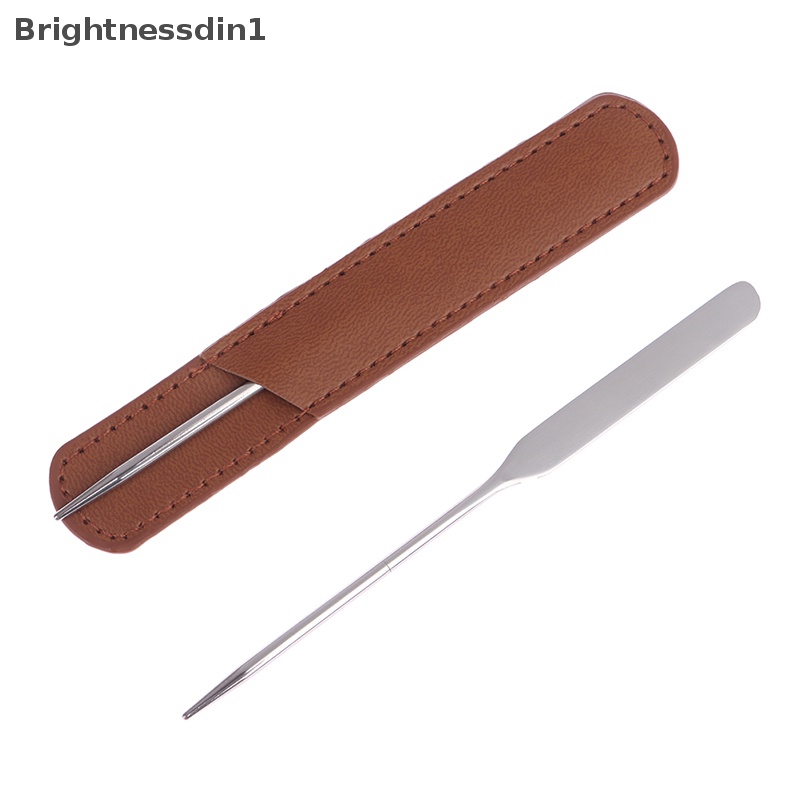 [Brightnessdin1] 1pcs Stainless Steel Dual Head Makeup Toner Spatula Tongkat Pencampuran Foundation Butik