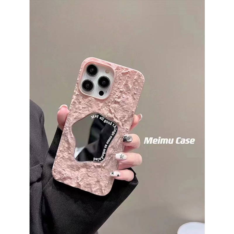 【Pleated mirror】Fashion Pretty Make up Mirror Silicone Case for iPhone 6S 7 8 Plus XS Max 11 12 13 14 Pro Max Phone Case for Women Girl Gift