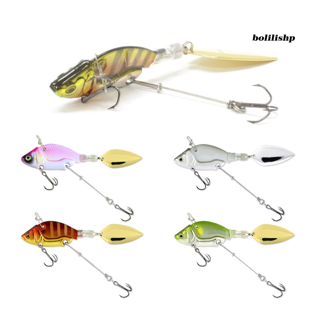 Bo-13.6g/44mm Umpan Palsu Spin Payet Tough Metal Treble Hook VIB Umpan Fishing Tackle