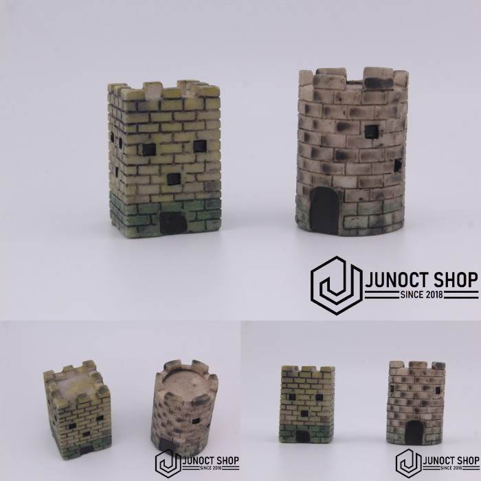 Dekorasi Resin Kastil Bangunan Aksesoris Terrarium Akuarium Dekorasi