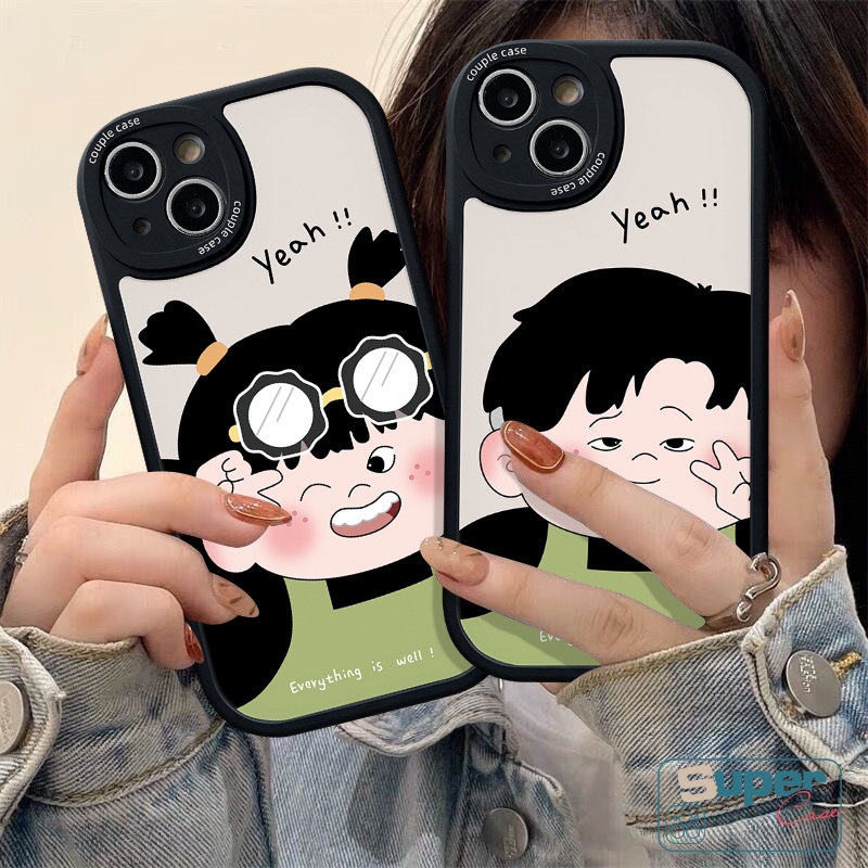 Casing Pasangan Untuk Infinix Hot 10 11 10s 11s 10T 9 Play Smart 5 6 Infinix Note 8 Hot 10T 11 10 Lite 11s 10s Kartun Lucu Imut Cowok Cewek Silicon Soft Case Lovers Cover