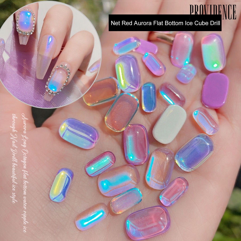 Providence 10Pcs Perhiasan Nail Art Efek Visual Mengkilap Bentuk Biasa Tahan Luntur Berkilau 3D Perhiasan Kuku Oktagonal Desain Manicure Untuk Salon Kuku