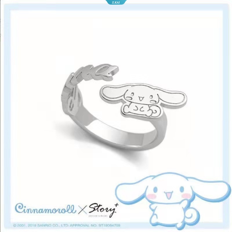 Cincin Cinnamoroll Lucu Pasangan Fashion Cincin Sederhana Tren Liar CinnamorollAdjustable Pembukaan Cincin Kartun Accessaries Rings Hadiah Gadis Perhiasan Aksesoris Hadiah [ZK]