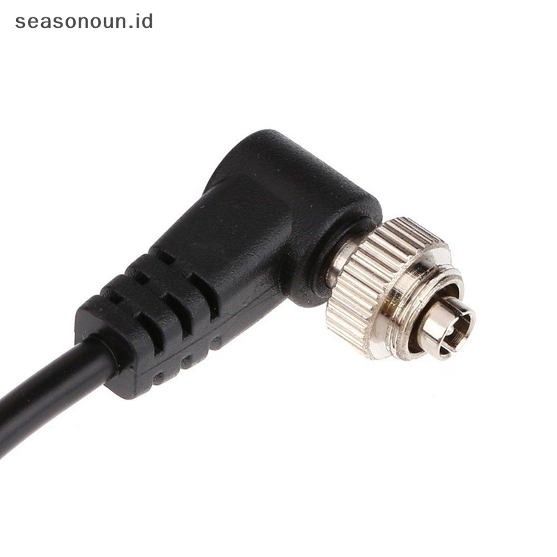 Seasonoun 3.5mm to Male PC Flash Sync Cable Screw Lock Untuk Trigger Lampu Studio.