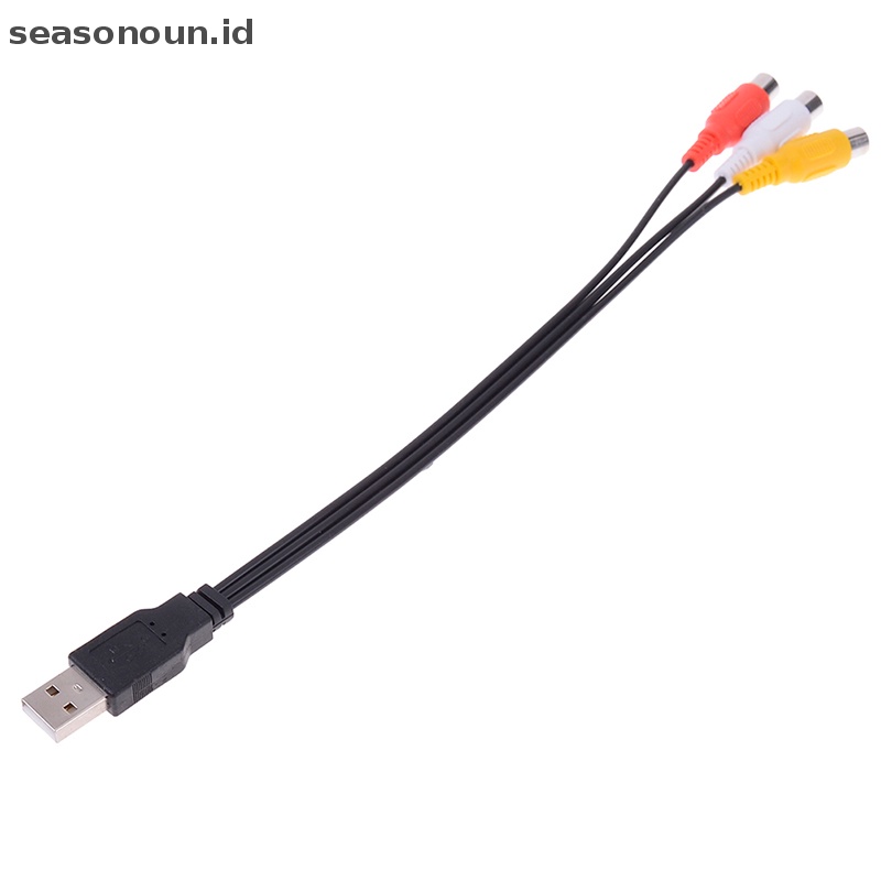Seasonoun usb male plug to 3kabel rca female adapter audio converter usb to rca.