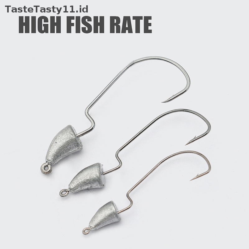 Tastetasty Jig head hook Kail Pancing Umpan Plastik Lembut Kail Pancing weedless 7ukuran.