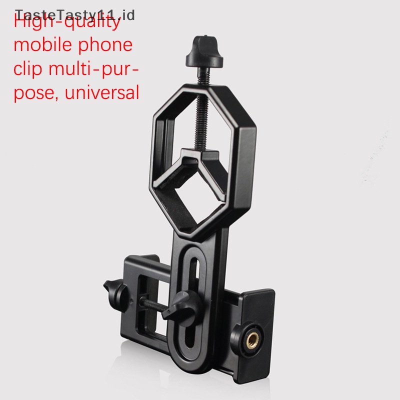 Tastetasty Adaptor Ponsel Dengan Spring Clamp Mount Monocular Microscope Aksesoris Adapt Teleskop Aksesori Klip Ponsel.