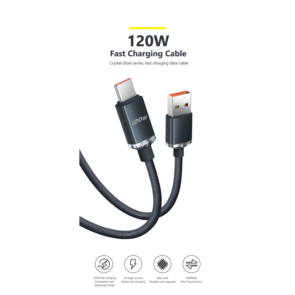 6a Kabel Data / Charger Usb Tipe C 120w Fast Charging Untuk Huawei Realme