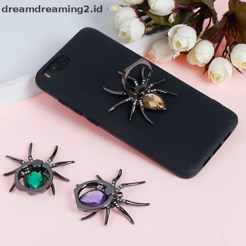 (drea) Metal Spider Ring Holder 360 Rotate Phone Stand Tempat Handphone//