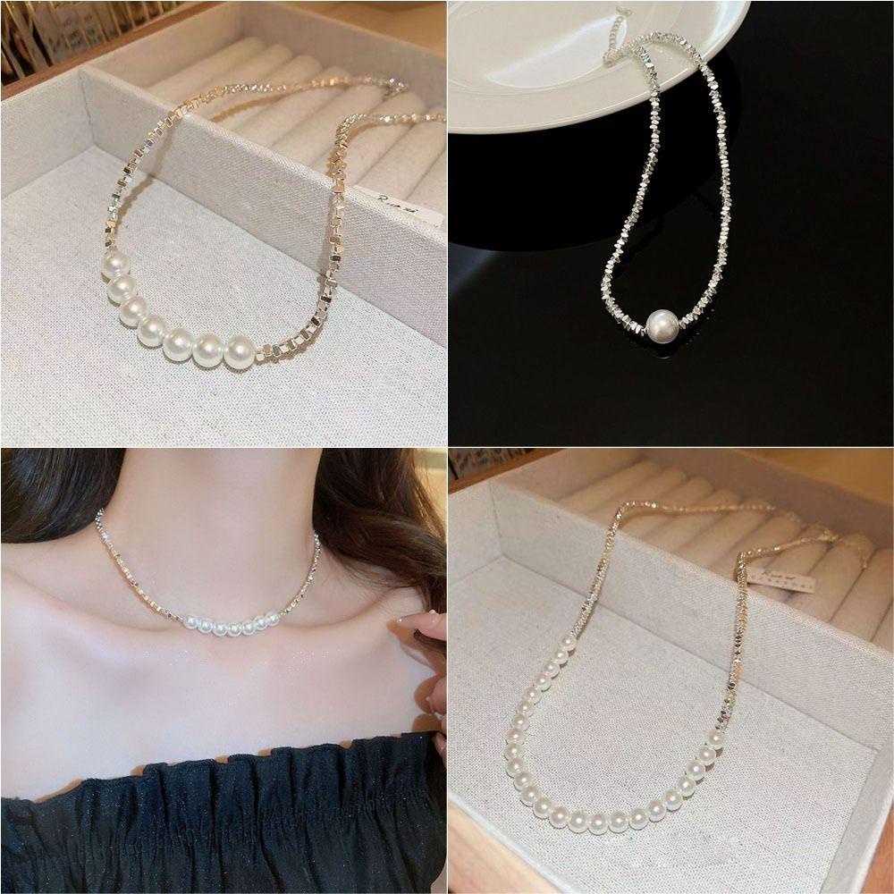 Mxbeauty Wanita Manik-Manik Kalung Manis Indah Rantai Klavikula Desain Niche Elegan Hadiah Gadis Temperamen Gadis Choker