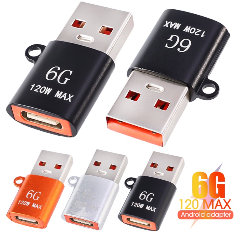 Adaptor Transfer Data USB Ke Tipe C 120W Untuk Xiaomi/6GBS USB3.0 Male To C Female Converter Aksesoris Kantor