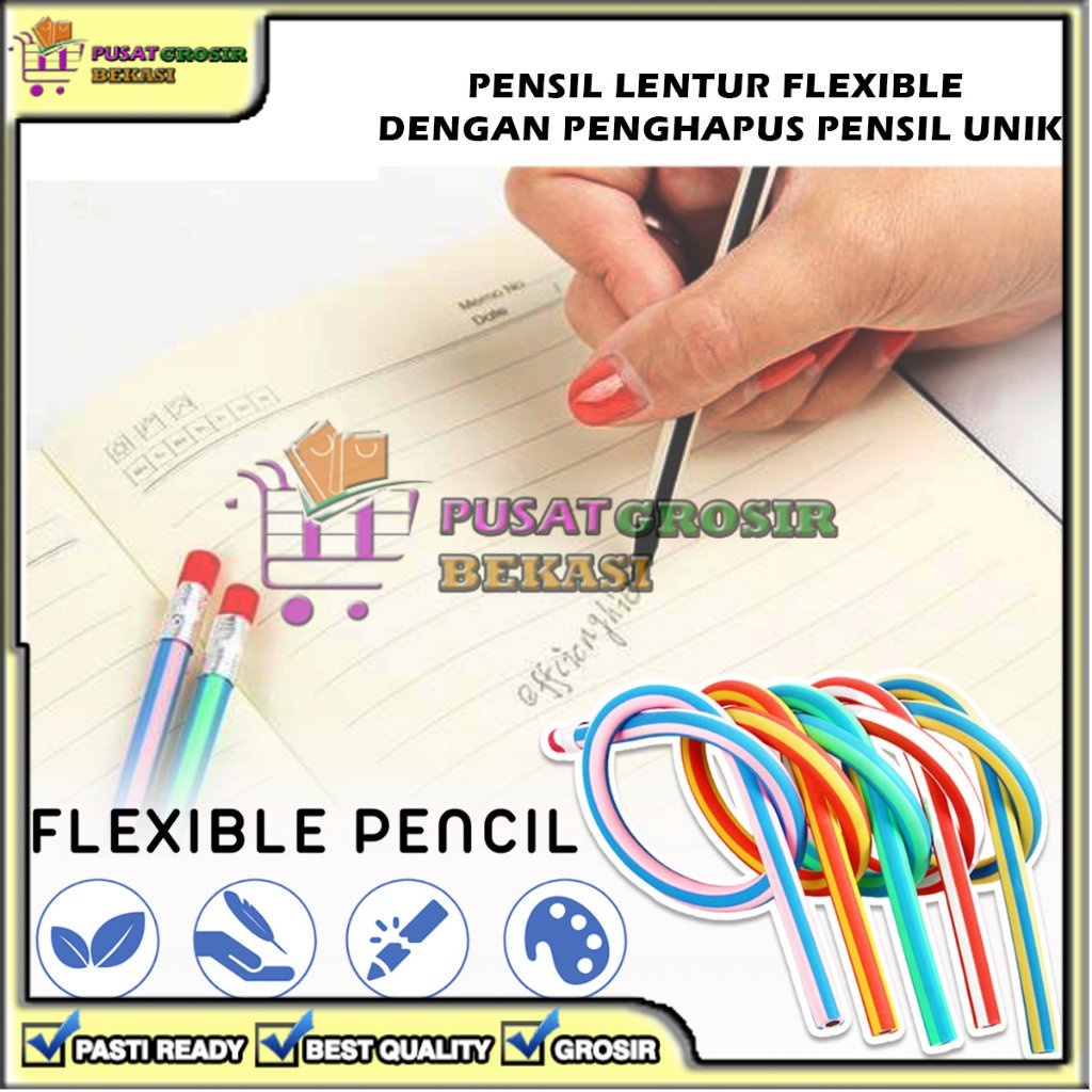 

[PGB] ALAT TULIS PENSIL ANAK LENTUR FLEKSIBEL UNIK DAPAT DIGULUNG DENGAN PENGHAPUS BAHAN RUBBER