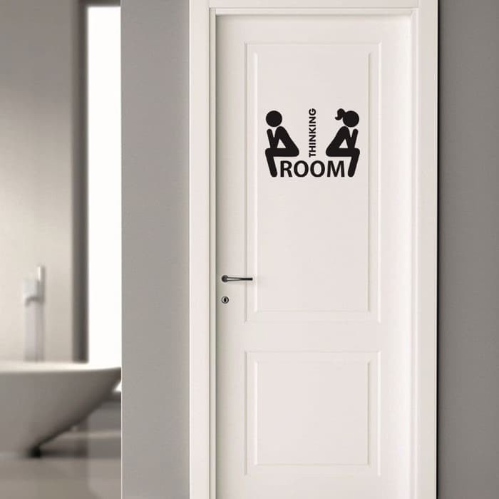 Stiker Pintu Toilet Kamar Mandi Thinking Room Cutting Sticker Anti Air