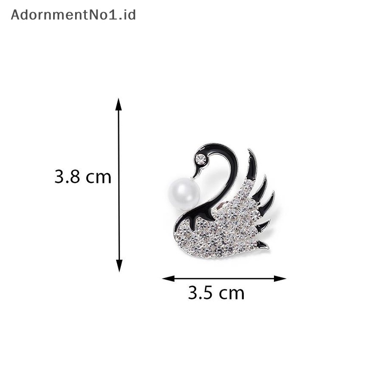 [AdornmentNo1] Fashion Mutiara Swan Bros Pin Untuk Wanita Pakaian Coat Lapel Pin Dekorasi Perhiasan Hadiah [ID]