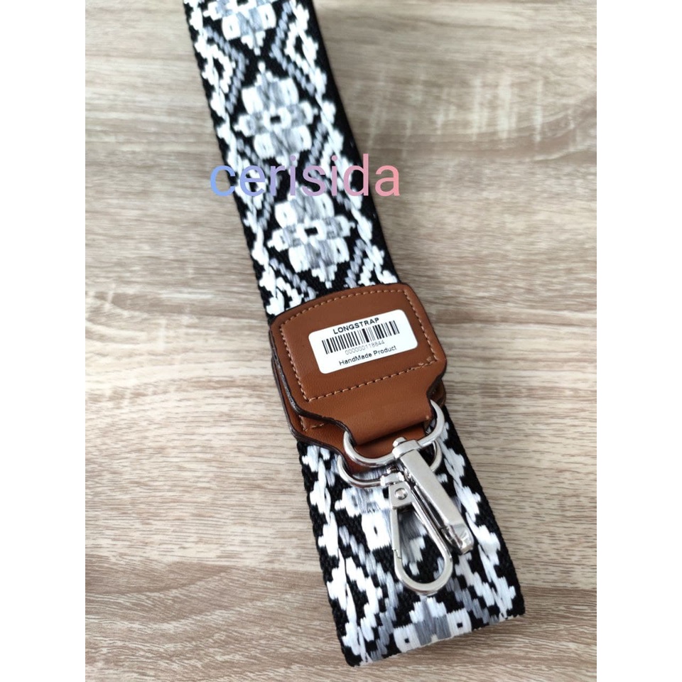 LONGSTRAP/ TALI TAS SLEMPANG /POLIKATUN JAGUARD 5 CM /TERLARIS JAWA TIMUR/MS 5 CM KULIT TAN