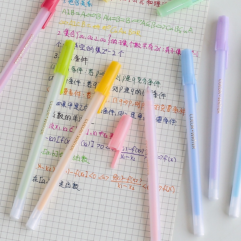 0.5mm Warna-Warni Gel Pen Lucu Ins Gaya Siswa Tangan Digambar Catatan Gel Tinta Pulpen