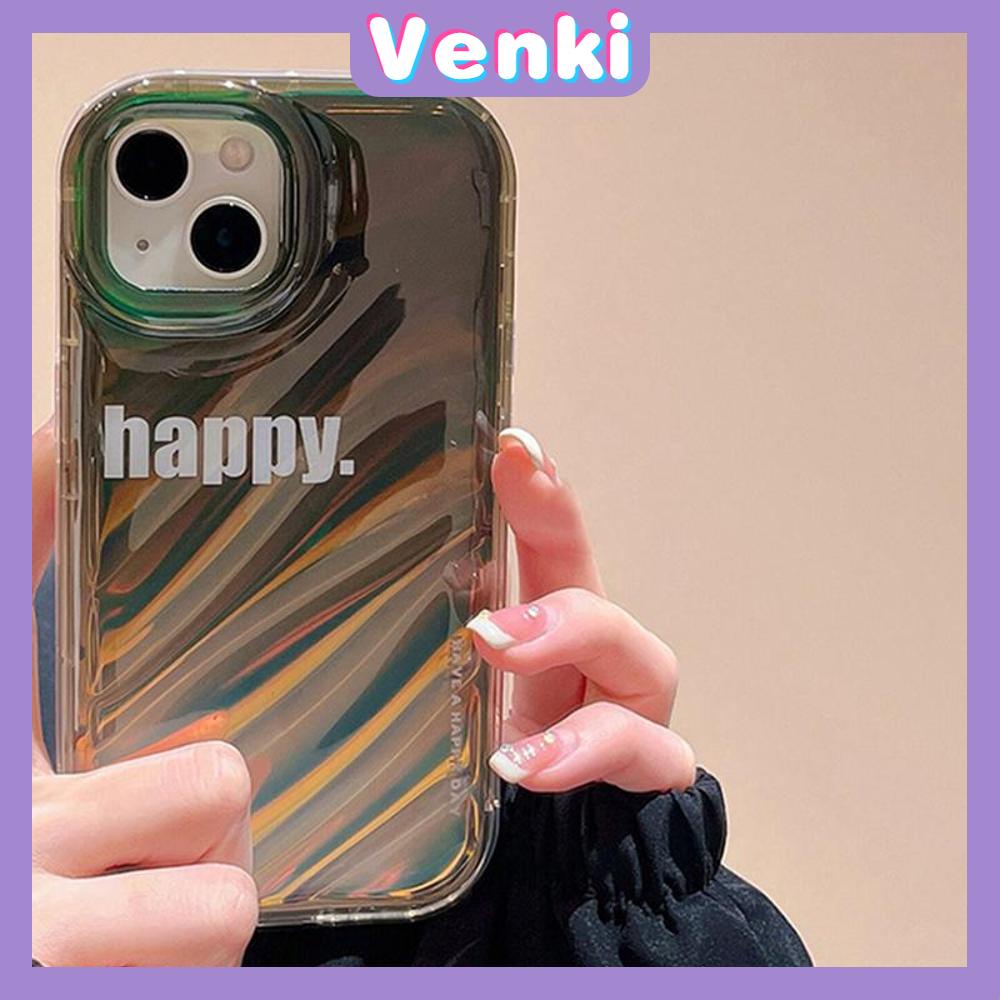 VENKI - For iPhone 11 iPhone Case Laser Reflective Transparent Phone Case TPU Soft Shockproof Airbag Case Protection Happy Lucky Compatible with iPhone 14 13 Pro max 12 Pro Max xr