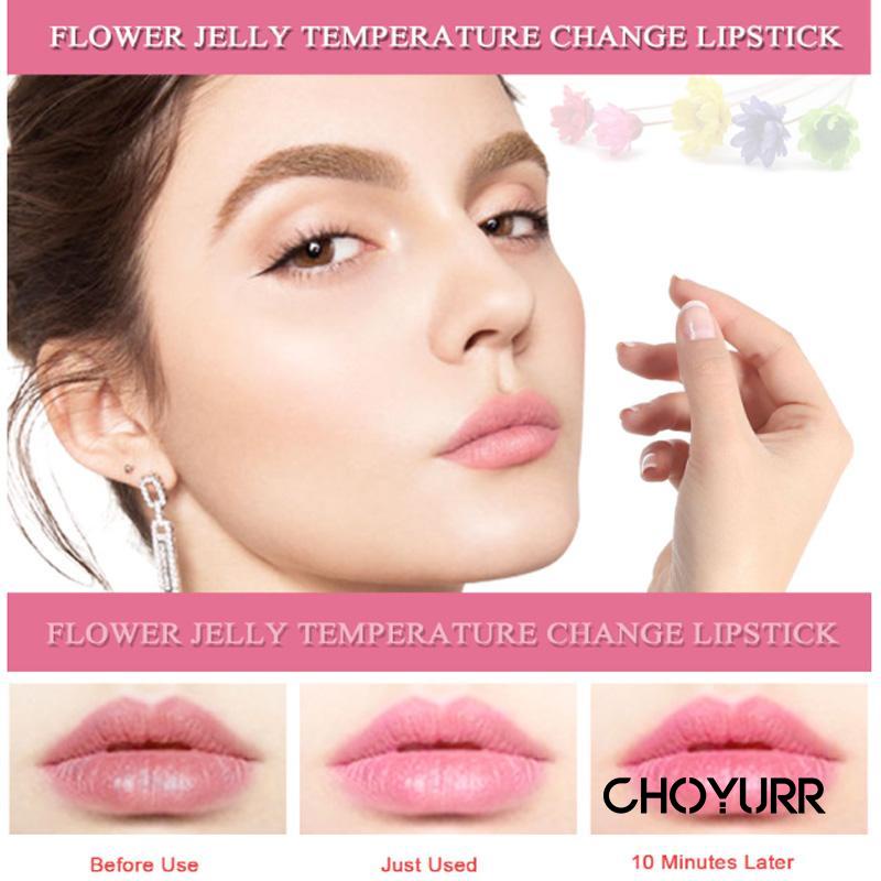 【COD】Lipstick Jelly Transparant Moisturizing Bunga Kering Pelembab Perbaikan Lip Balm -CH