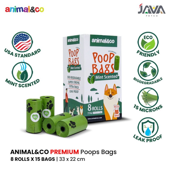 Animalnco Premium Poop bags Plastik Kotoran Hewan Biodegradable Refill