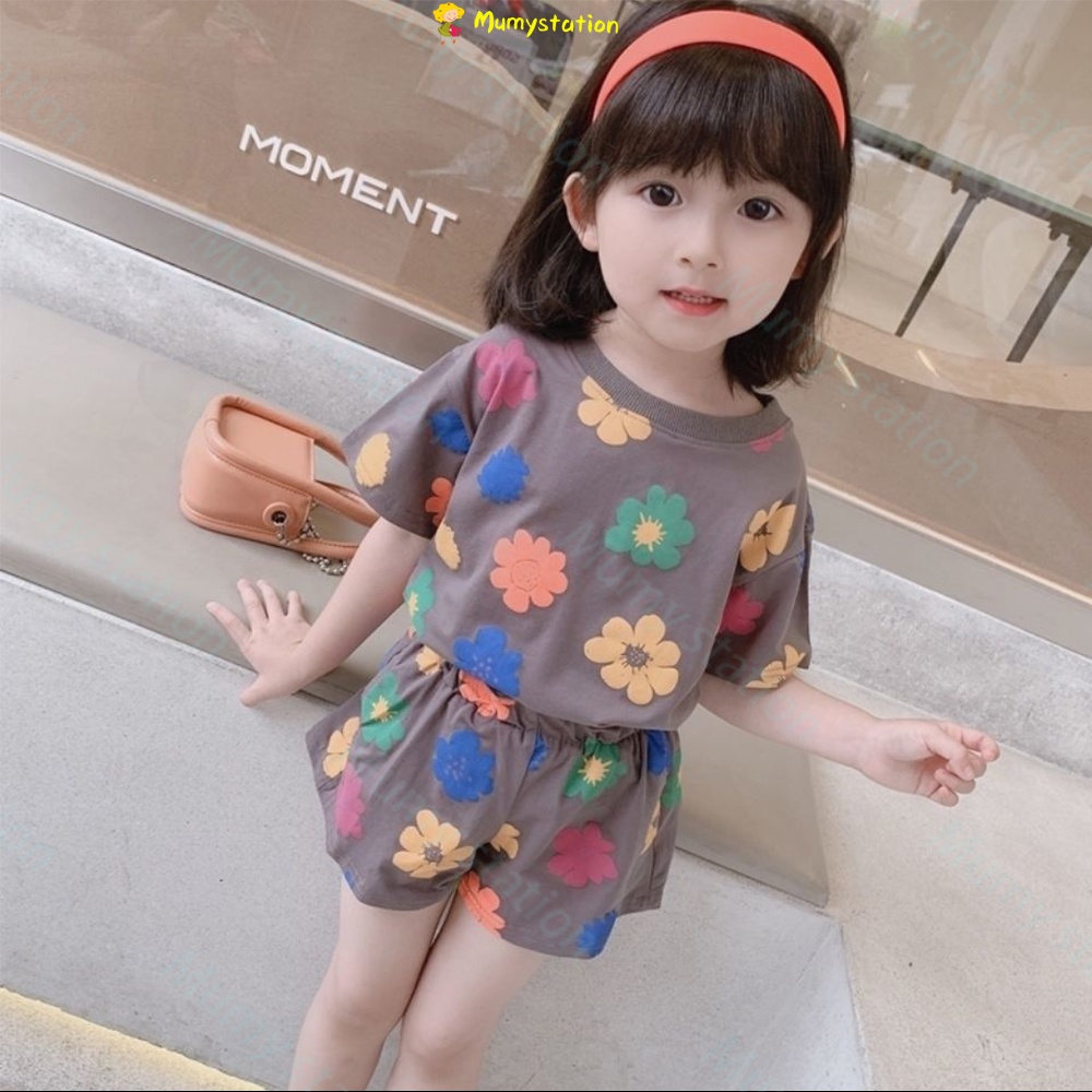 Mumystation setelan piyama anak perempuan pedek lengan/ baju piyama anak perempuan